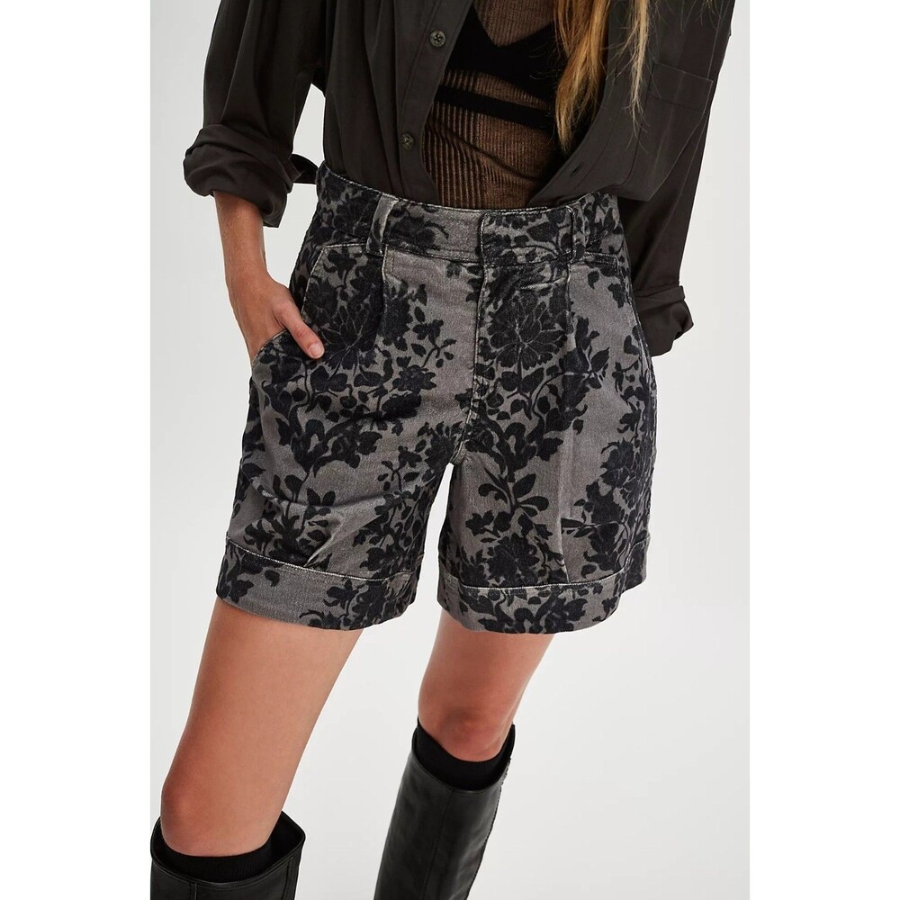 Free People We The Free Rock Romance Printed Shorts Floral Trendy M 288603 - Picture 1 of 9